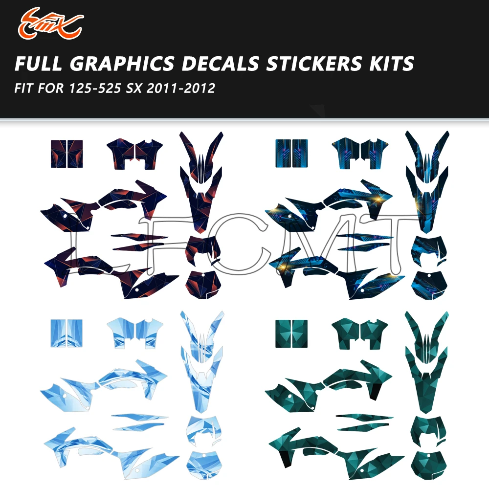 

Motorcycle Background Graphics Decals Stickers Kit Custom Name Number Fit for KTM SX SXF 125 250 350 450 2011 2012
