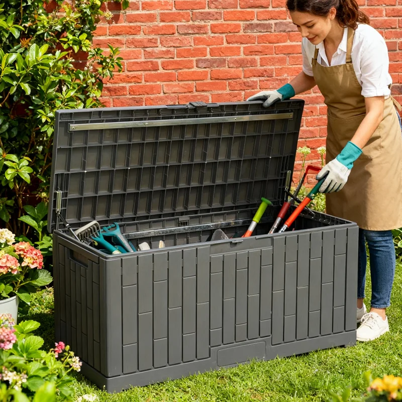 

Outdoor Courtyard Large Capacity Storage Cabinet Tool Storage Cabinet Waterproof and Sunproof Outdoor Garden Yard Utility Tool