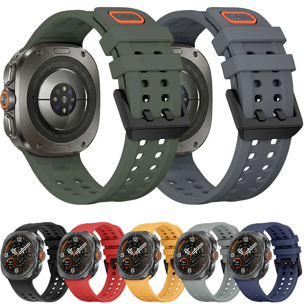 Ocean Silicone Strap for Samsung Galaxy Watch Ultra 2/1 Official Replaceable Wristband for Samsung Galaxy Watch Ultra 47mm Belt