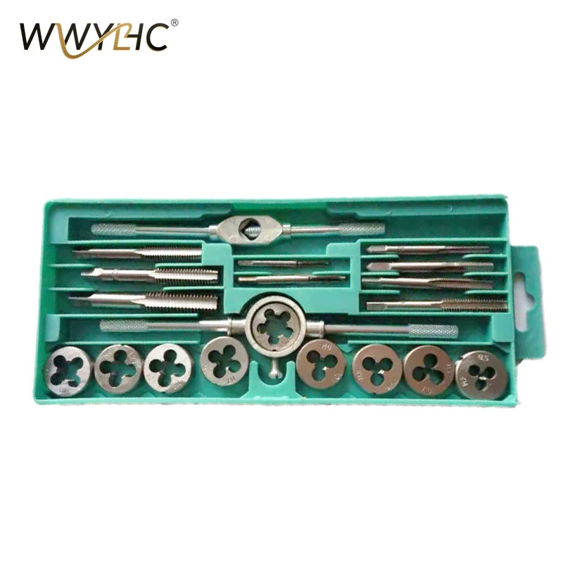 Suitable for 20 Pieces of Small Frame Tap and Die Sets, Complete Set of Tap Plates, Wire Tapping Plates, and Wrench Die Sets