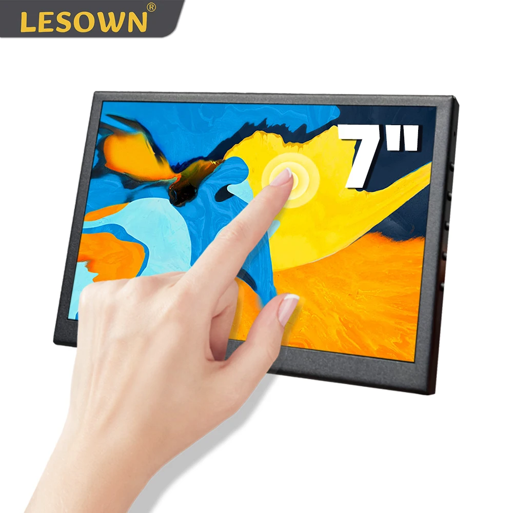 

LESOWN 7 inch Small Wide LCD Monitor HDMI Display 1024x600 IPS Secondary Touchscreen Portable Monitor USB Powered for Laptop