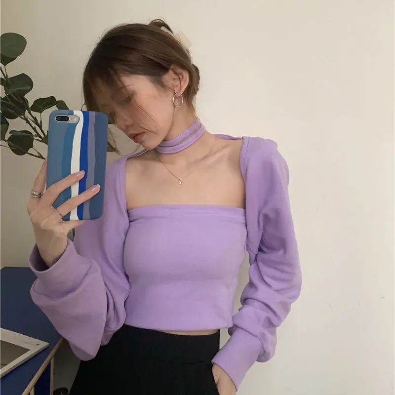 MEXZT Women Sexy Bolero Belt Cropped Sweaters Elegant Design Knitted Cardigan Autumn Winter Long Sleeve Chic All-match Y2k Tops