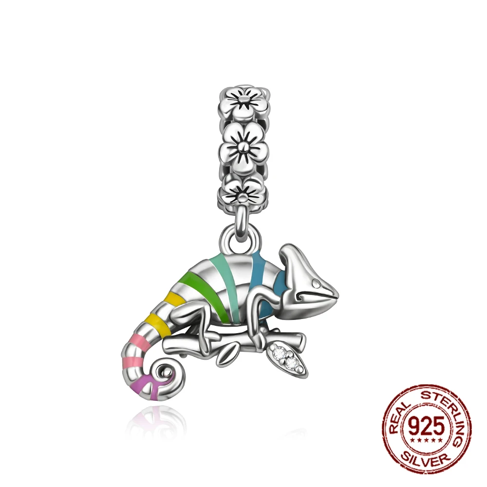 

925 Sterling Silver Classic Lizard Chameleon Charm Pendant Fit Original Charm Bracelets Women DIY Jewelry Accessories Gift