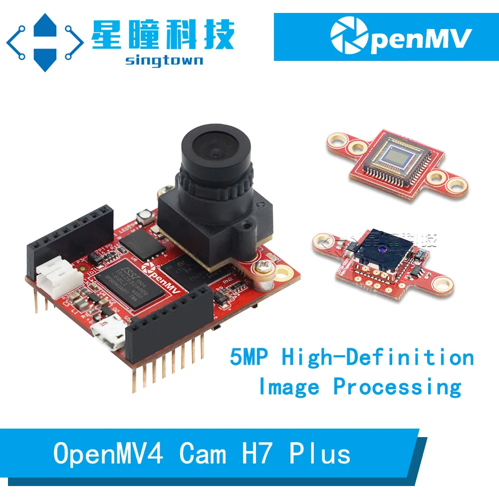 SingTown OpenMV All-in-one Kit Genuine - Include OpenMV4 Cam H7 Plus and All OpenMV Accessories + Shields +Lends +Servo Pan Tilt