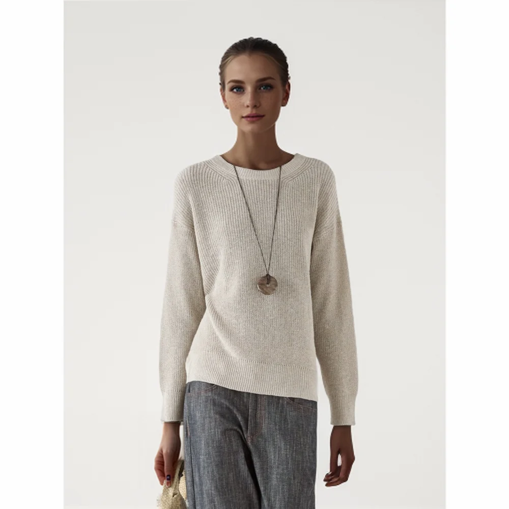 

Cos Lris French style lazy and relaxed casual style 2024 women's round neck sweater knitted sweater 05693613806