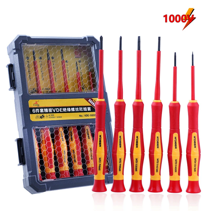 

Insulated Screwdriver Set Precision Magnetic Screw Driver Slotted Phillips Bits Electrician Professional Repair Tool Kit 1000V