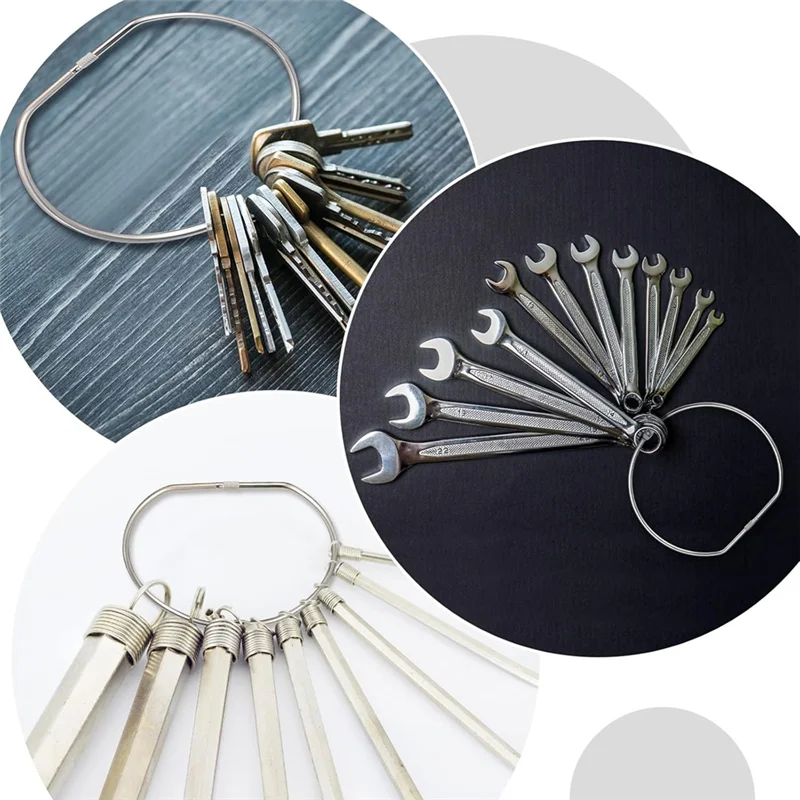 

THIVN-8Pcs Nickel Plated Steel 6" D-Shaped Loose Leaf Binder Rings Book Keychain Key Washis Tape Rings