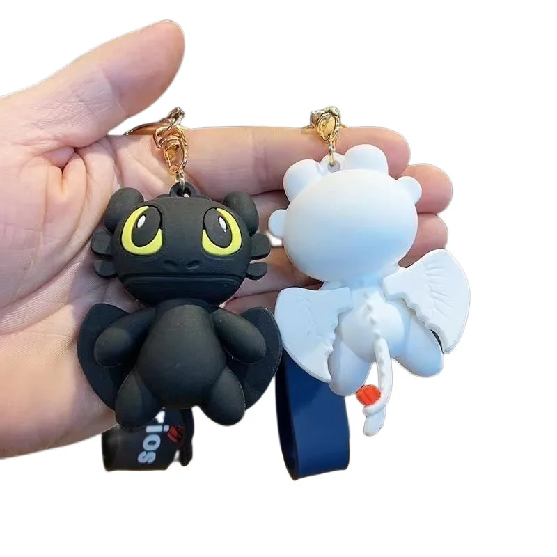 Cartoon Anime 3D Toothless Dragon Keychain Pendant Couple Cartoon Backpack Pendant Men's and Women's Gift Keychain Birthday Gift