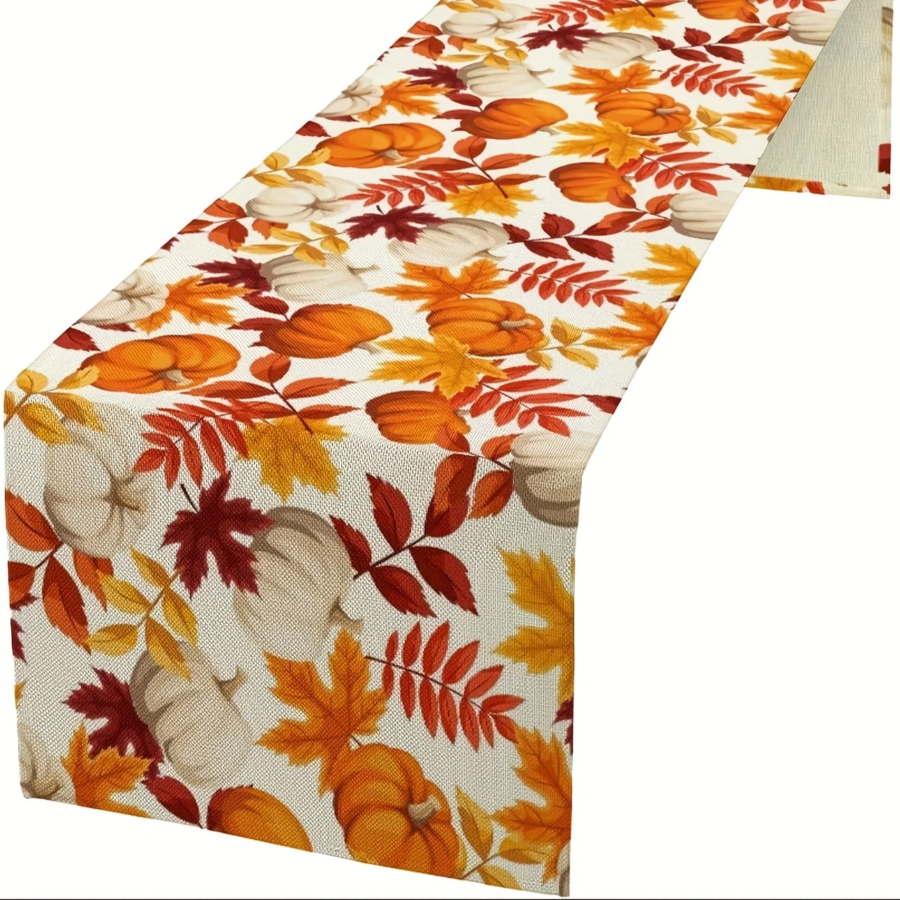 1 مفرش طاولة مطبوع عليه أوراق اليقطين لعيد الشكر 2D طباعة مسطحة ديكور منزلي احتفالي ديكور طاولة طعام لعيد الشكر ساحر