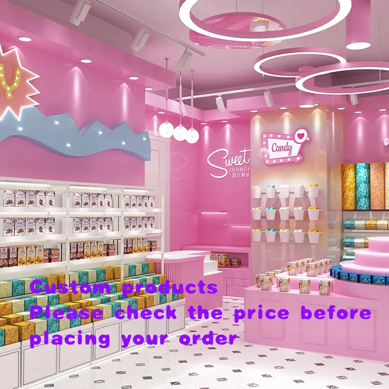 

custom.Customizable Metallic Double-Sided Light Duty Display Cabinets Supermarket Shelves Convenience Sweet C