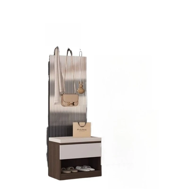 Solid wood entrance integrated cabinet, screen partition cabinet, home use at the entrance, large-capacity clothes and hats rack