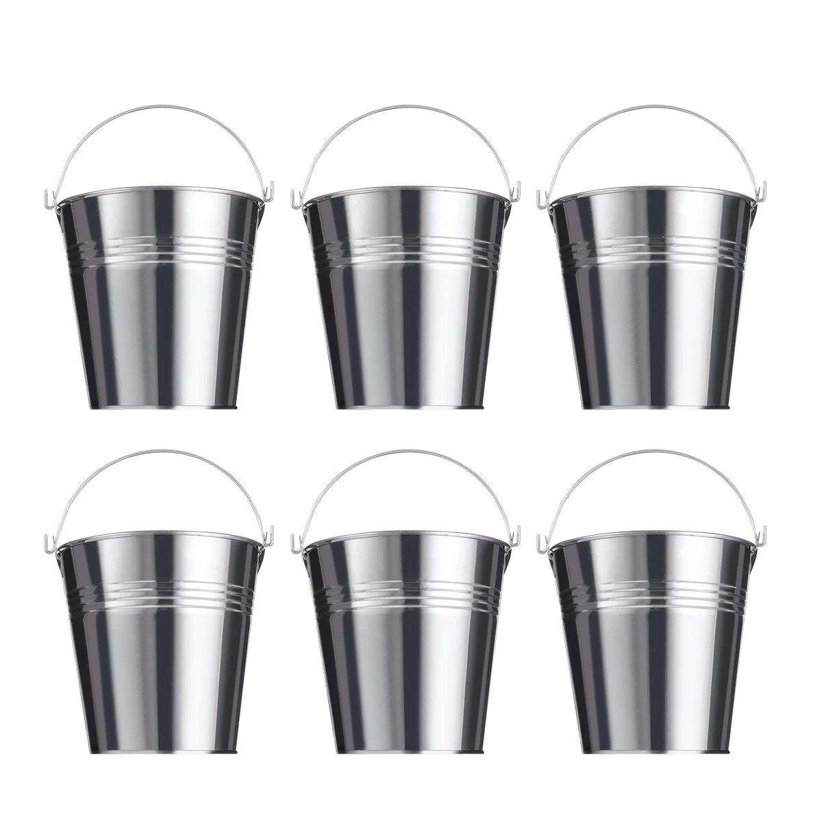 

6Pcs Mini Tinplate Buckets Wedding Party Favors Christmas Decor Small Tin Bucket Iron Handle Flower Pot Room Decoration Buckets