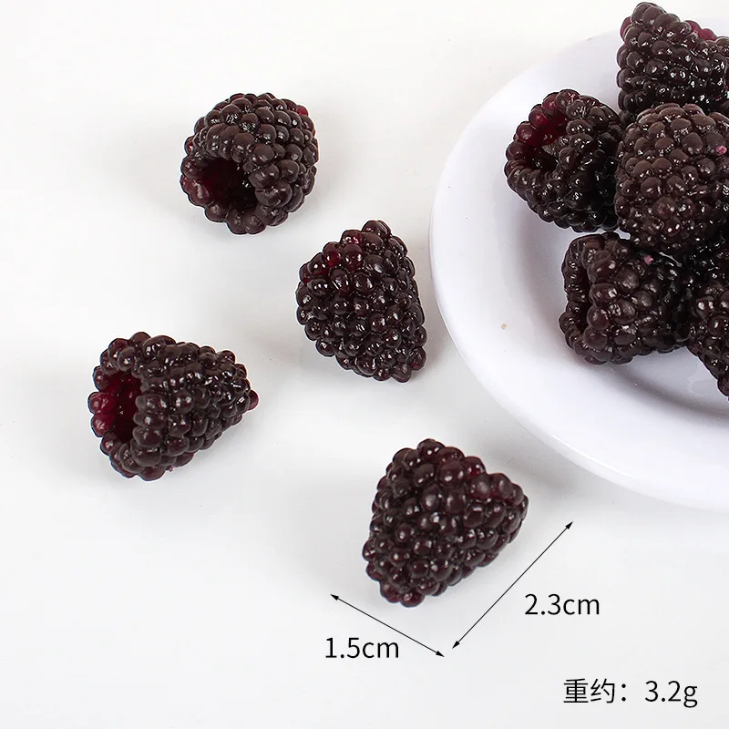 10pcs Artificial Fruit Simulation Raspberry Model PVC Fake Food Crafts Ornament Fruit Shop Window Display Props DIY Cake Decor