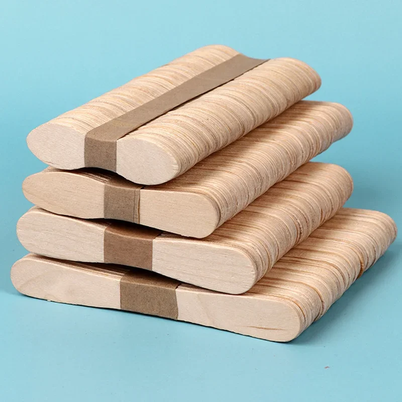 50/100 Pcs Wood Ice Cream Sticks Homemade Popsicle Sticks Natural Wooden Popsicle Wooden Craft Stick Popsicle Accessories