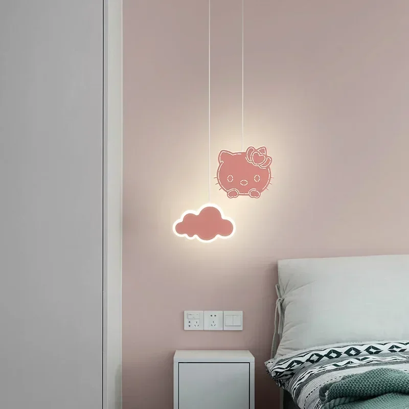Modern White Moon Cloud Pendant Lamps for Bedroom Bedside Lighting High Ceiling Pendant Light for Children's Room Baby Girl Boy