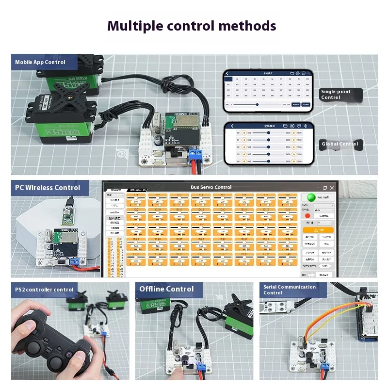 Servocontrolador de bus serie/placa de control/mango de soporte Bluetooth/robots de brazo robótico inteligente
