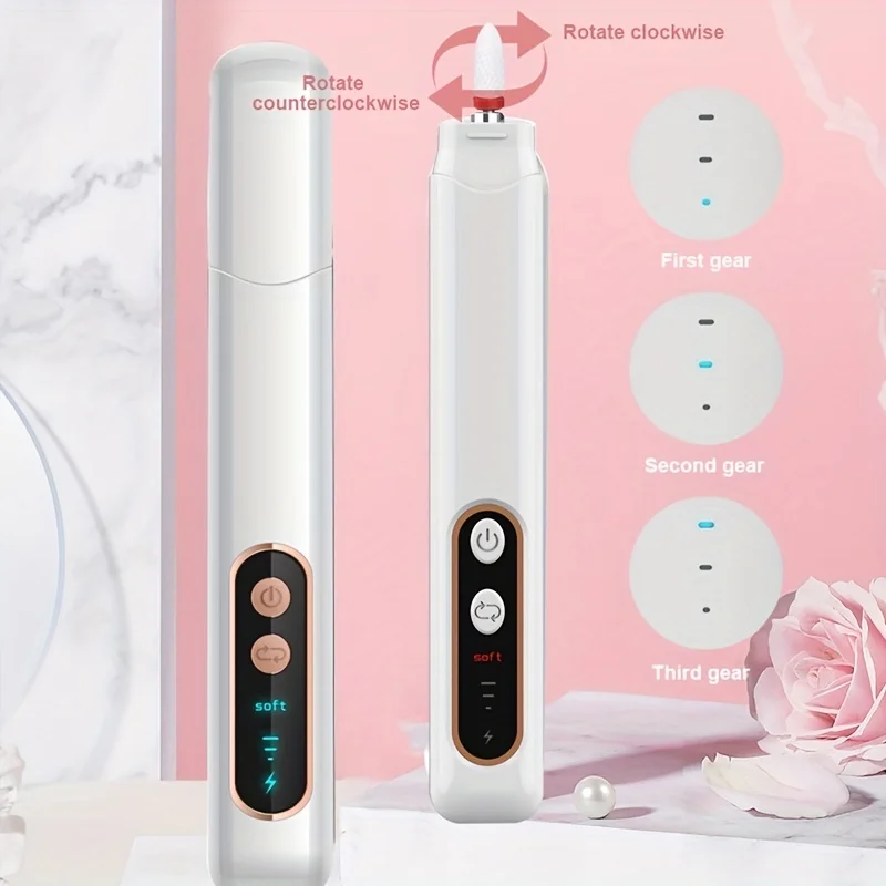 ชุดเจาะเล็บแบบพกพาสําหรับทําเล็บมืออาชีพและเล็บ - ลบผิวที่ตายแล้ว ยาทาเล็บอะคริลิกและเจลรูปร่าง