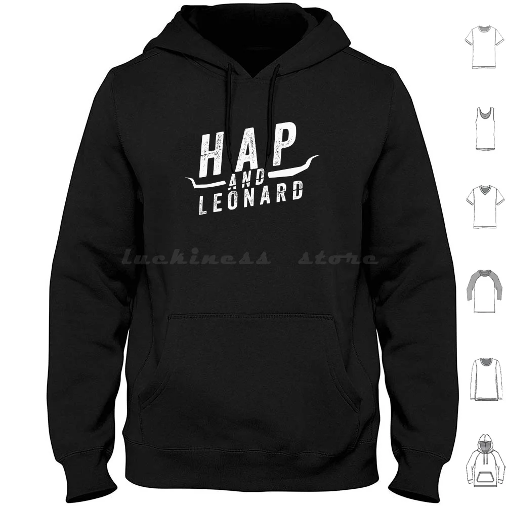 

Хлопковая толстовка с длинными рукавами Hap And Leonard, серия логотипов Hap And Leonard Horns Joe R Lansdale