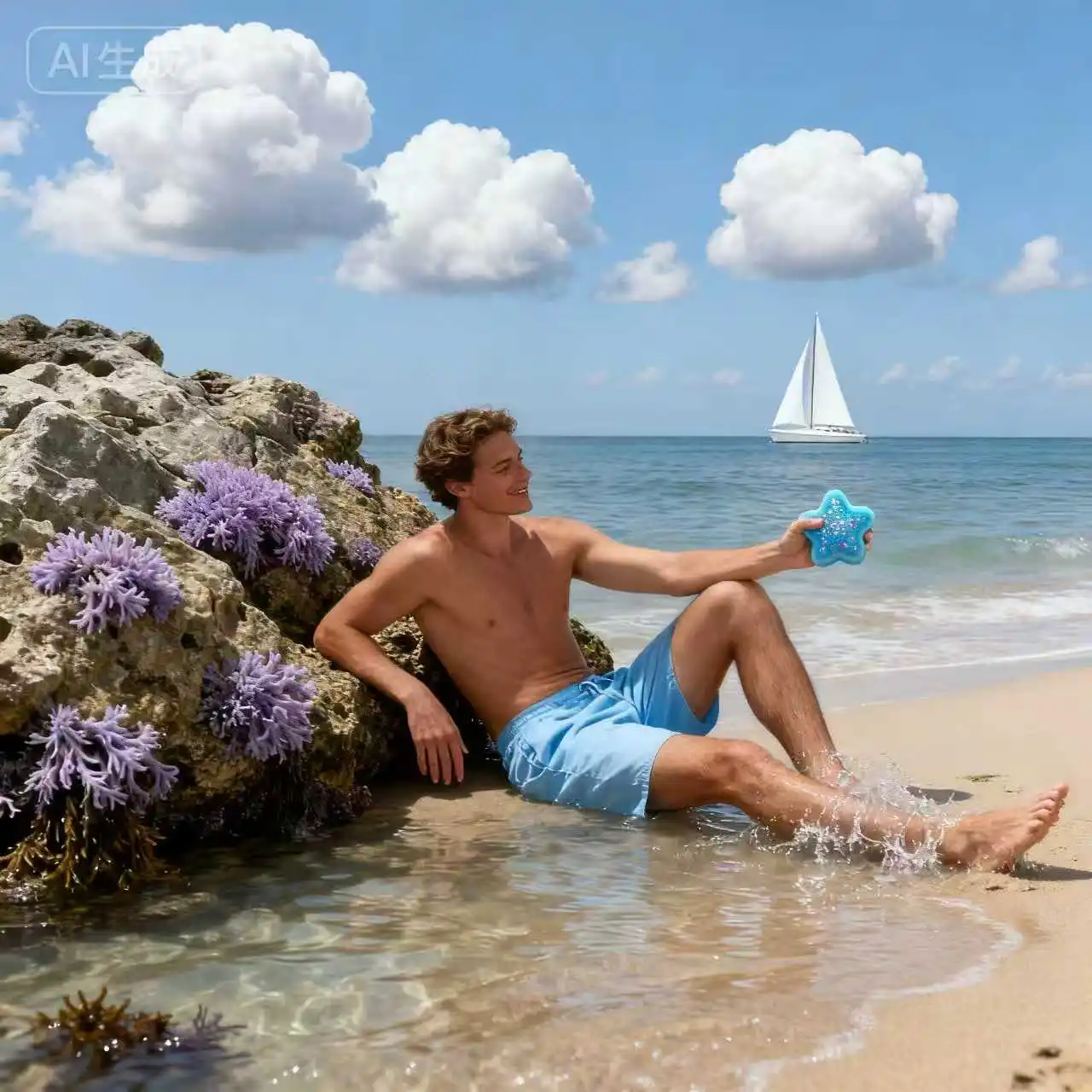 ZOCO Squeezing Blue Star Ultra Soft Pinch Toy Fun Stress Relieving Fingertip Top Soothing Anxiety Emotions (Ideal Holiday Gift)