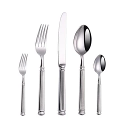 Luxury Roman Column Design Handle Stainless Steel Flatware Set Dinner Knife Spoon Fork Cutlery Set