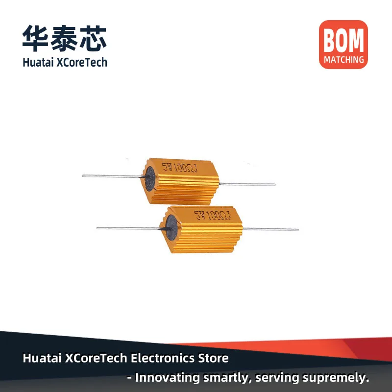 4PCS RX24 5W Gold-Plated Aluminum Resistor 5% 30Ω 32Ω 33Ω 39Ω 40Ω 47Ω 50Ω 56Ω 60Ω 66Ω 68Ω 75Ω 80Ω 82Ω 100Ω 120Ω 150Ω 180Ω 200Ω