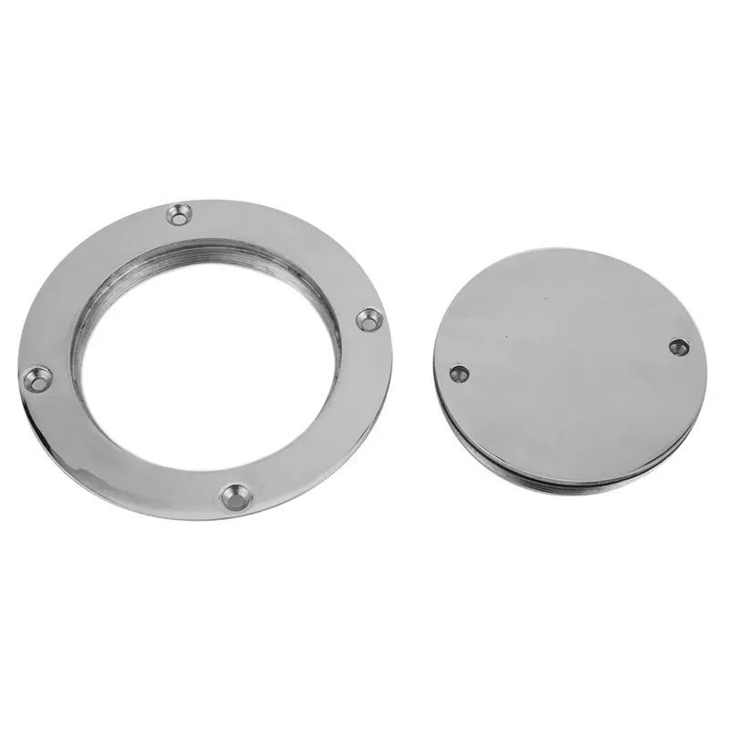 For Yacht Marine Hardwares 4 Inch 316 Stainless Steel Deck Cover Plate With Hole Key