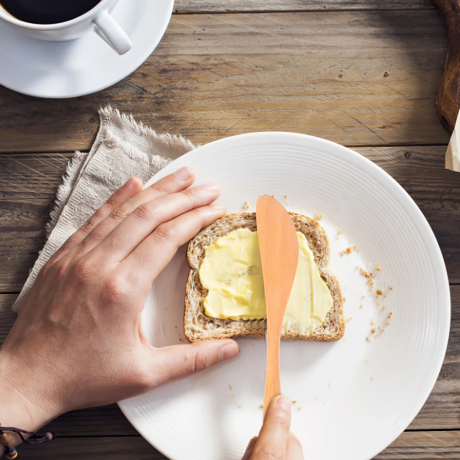 

4Pcs Wooden Butter Spatula Smooth Jam Spreader for Home Bakery Multi-Function Wear-Resistant Cheese Spreader Convenient