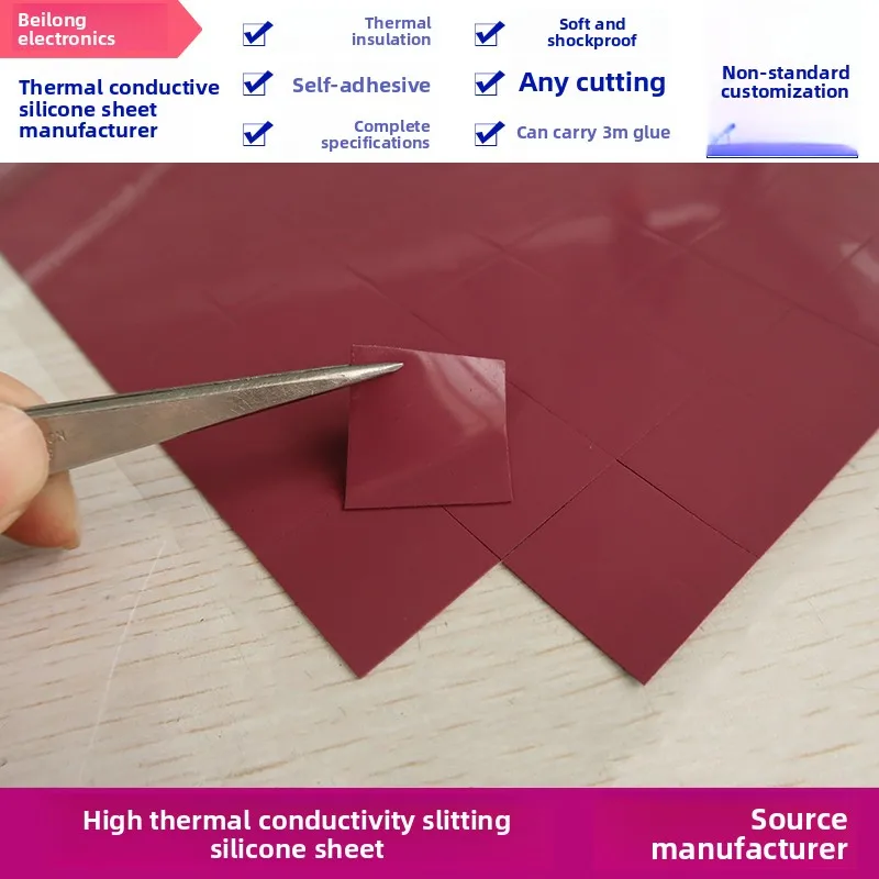 

8.0W High Thermal Silicone Sheet - Purple Cut, Soft Pad for CPU/GPU Cooling (Solid Grease Pad)