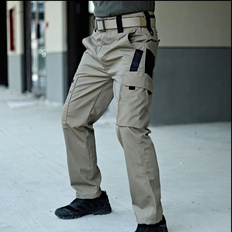 Men's Tactical Pants City Casual Cargo Trousers Waterproof Multi-pocket Wear-Resistant Outdoor Training Work Wear Hiking Pants