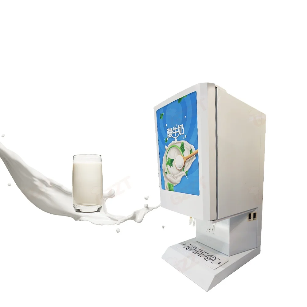 

Commercial Refrigerated Yogurt Dispensing Machine Milk Juice Yogurt Beverages Dispenser Machine With 2*10l Bib Bag