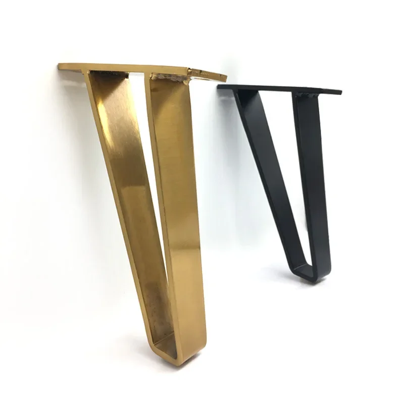 2pcs U-shaped gold hairpin table Desk leg bracket protector solid iron support leg for furniture Sofa cabinet Chair DIY hardware