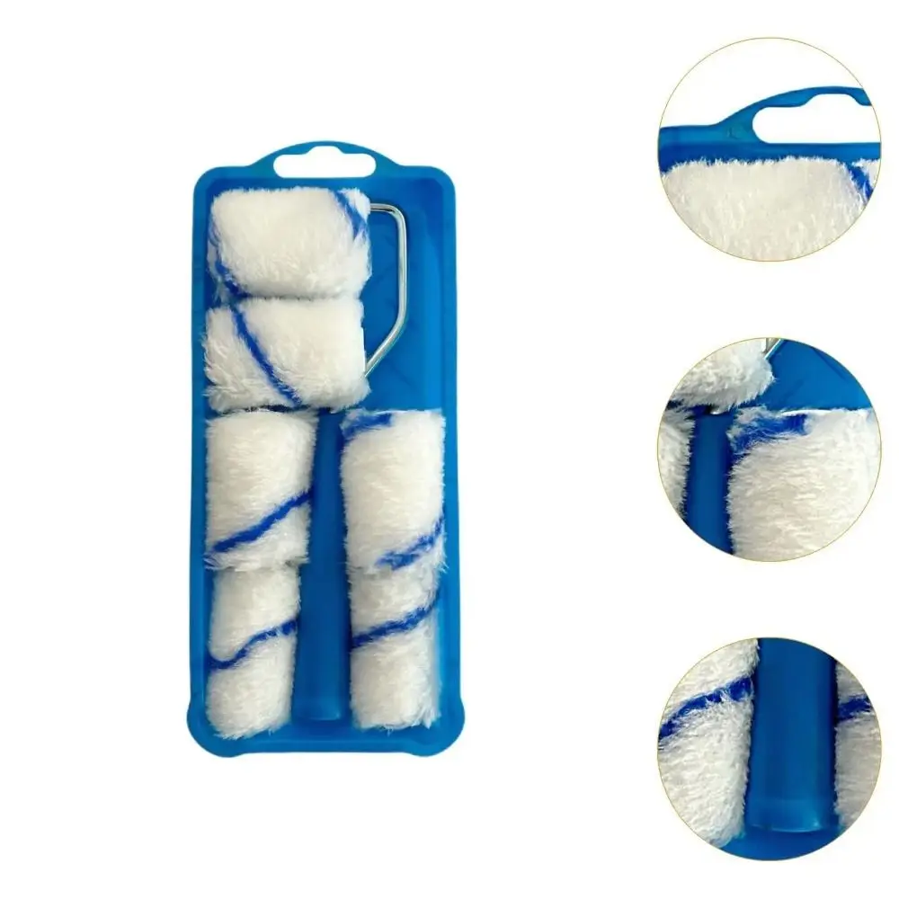 High-Density Fabric Paint Rollers Set Lint-Free 2Inch Paint Roller Tray Smooth Finish Mini Paint Roller Painting Walls