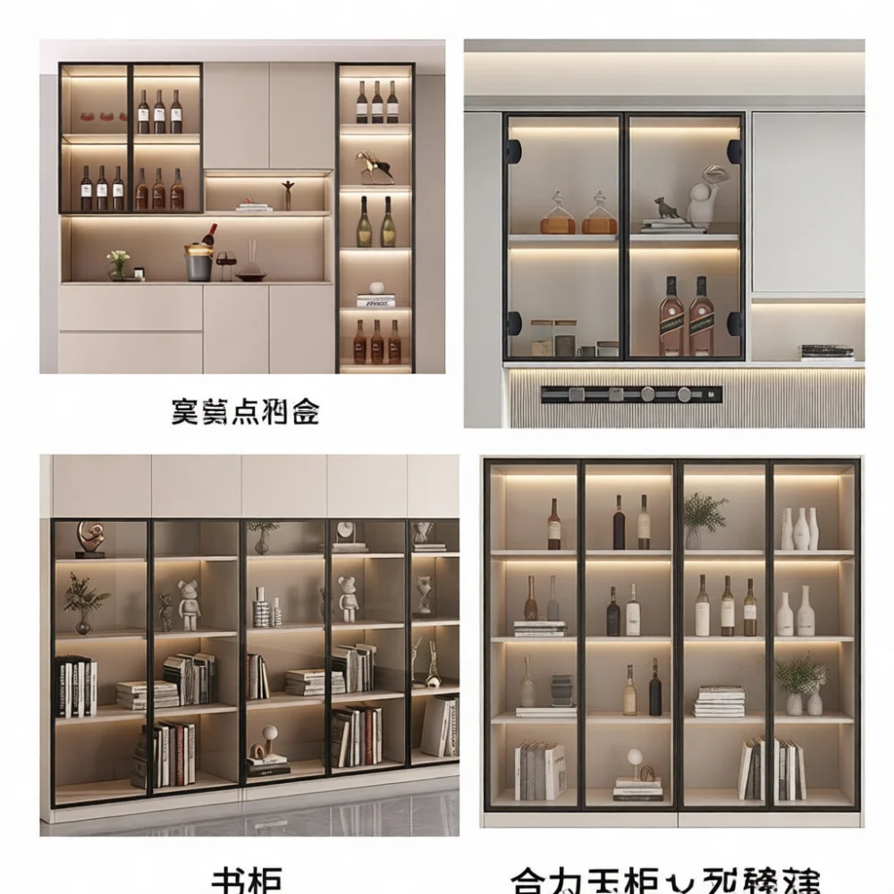 Heavy Duty Zinc Alloy Hinge For Glass Cabinet Door Showcase Hardware No Drill Clamp Fitting Silver Black Accessories
