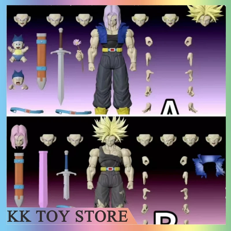 Action Figures New Tonsenarttoys Tonsen Arttoys Dragon Ball Z Shf Trunks Super Saiyan Ssj Ssj2 Custom Heads Accessories Toy Gift