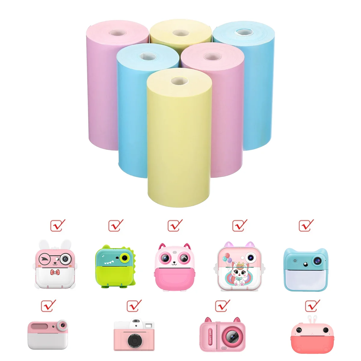 57mm White/Color Camera Wood Pulp Thermal Photo Paper Instant Print Instant Camera Printing Paper Replacement Accessories Parts