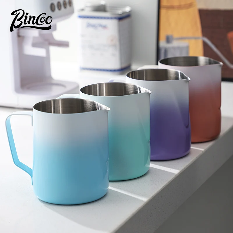 Bincoo Milk Pitcher 350/600ml Coffee Latte Art Pitcher Stainless Steel Espresso Steaming Milk Frothing Jug Barista Accessories