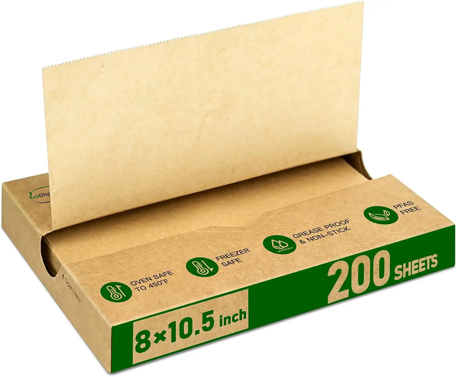 Precut Pop Up Deli Paper Sheets 200 Pack, Interfolded Heavy Paper for Food Wrap and Serving (8" x 10-1/2", Kraft)