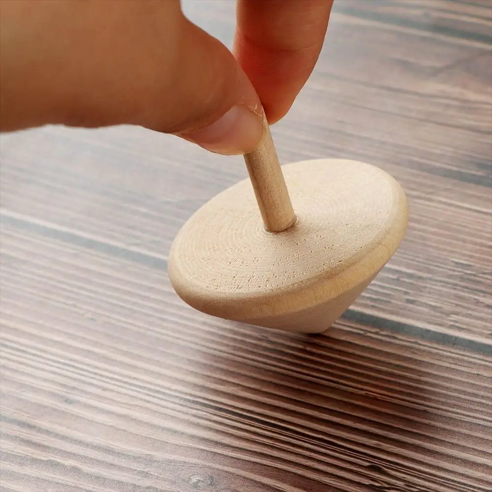 Toy Spinning Top Desktop Kindergarten Toy For Children DIY Gyroscope Toys Wooden Spinning Tops Wooden Rotate Gyro Gyro Toys