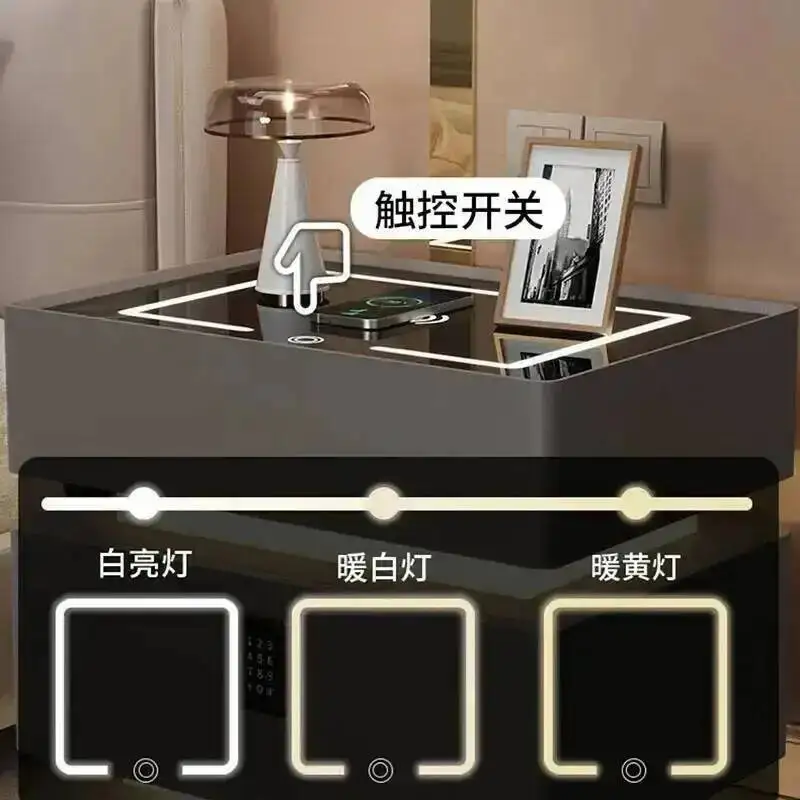 

Wooden Space Saving White Night Smart Stand Console Designer Bedside Cabinet Drawers Table De Nuit Mid Century Modern Furniture
