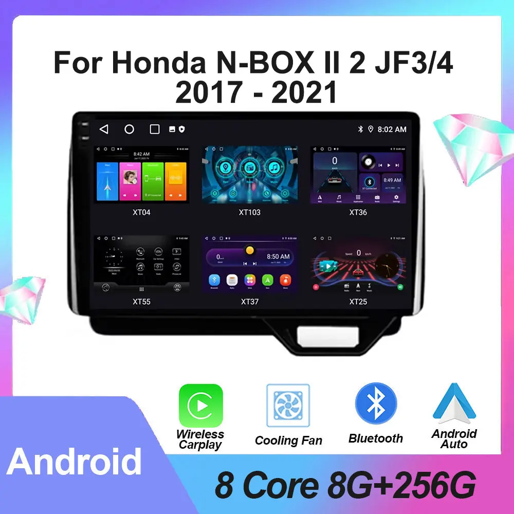 

For Honda N-BOX II 2 JF3/4 2017 - 2021 Car Multimedia Video Player Android Auto GPS Navigation Apple Wireless Carplay