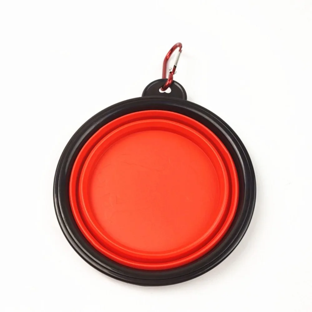 

Portable Plastic Pet Bowl with Keychain 350ML Foldable Folding Bowl Food Container Outdoor