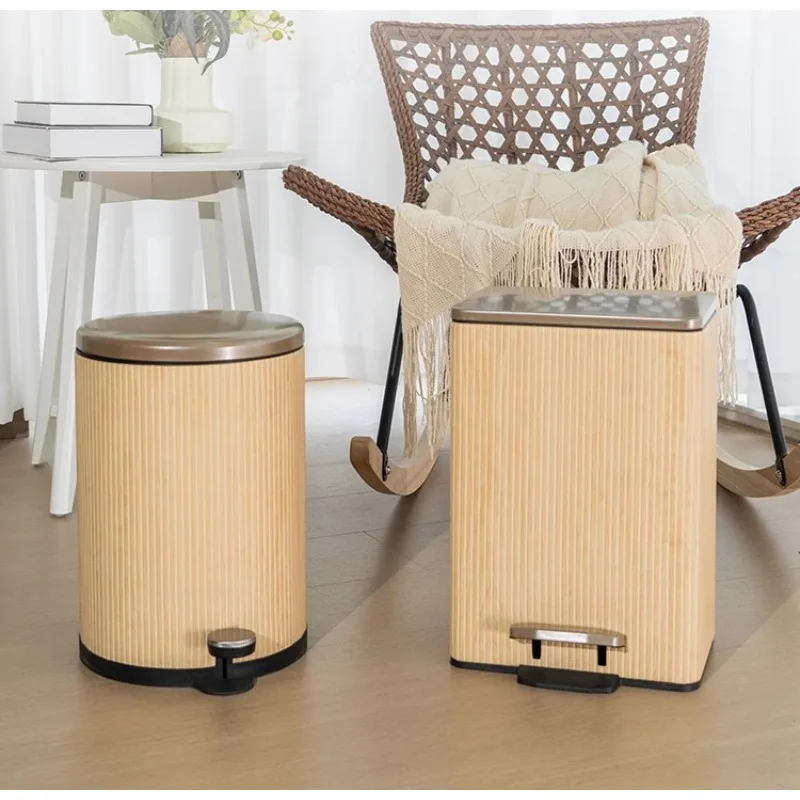 

Мусорное ведро для гостиной, бытовое, новая модель 2025 года, с крышкой, высококачественное, с педалью, для кухни, спальни, офиса