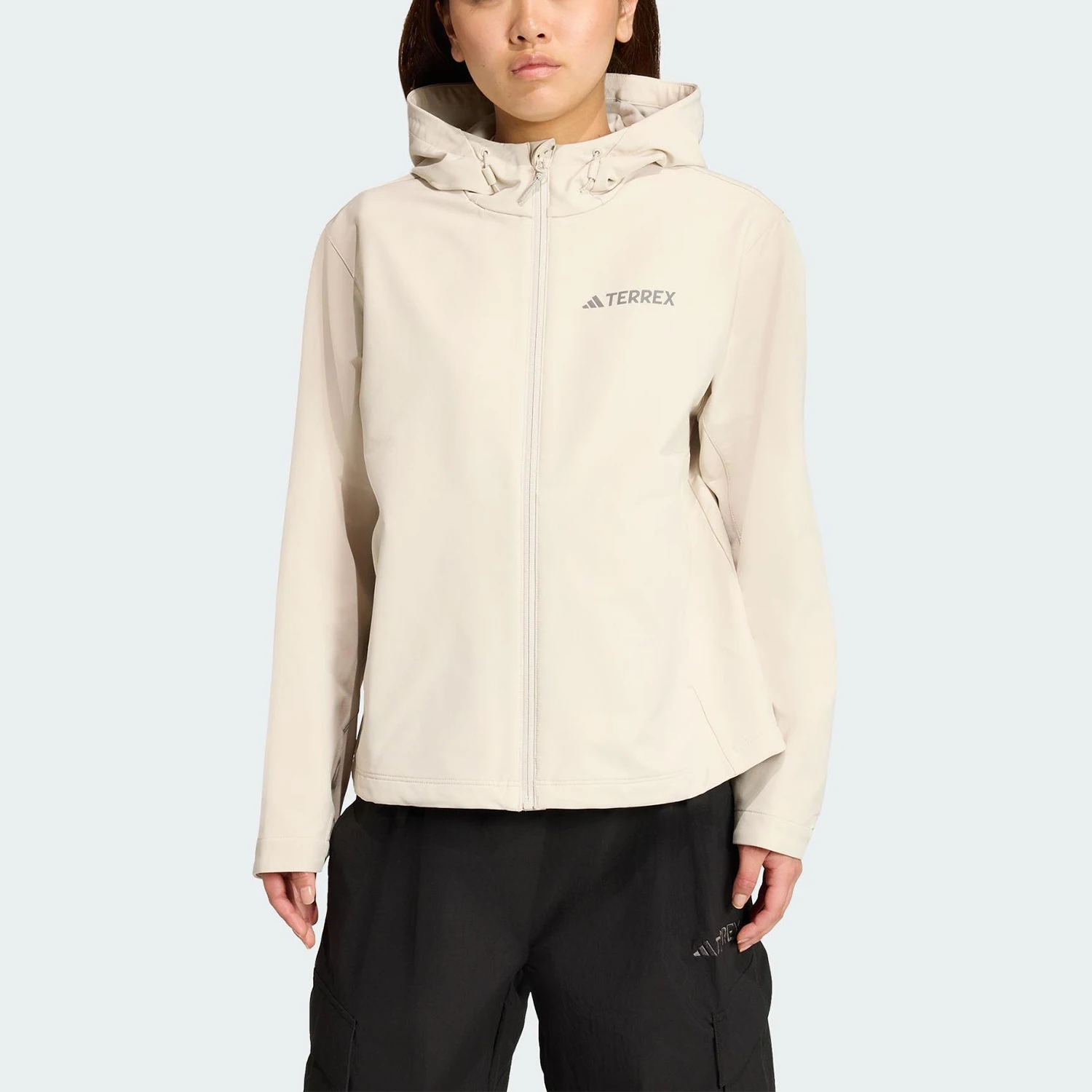 Adidas genuine women's outdoor warm and loose soft shell jacket JV6235
