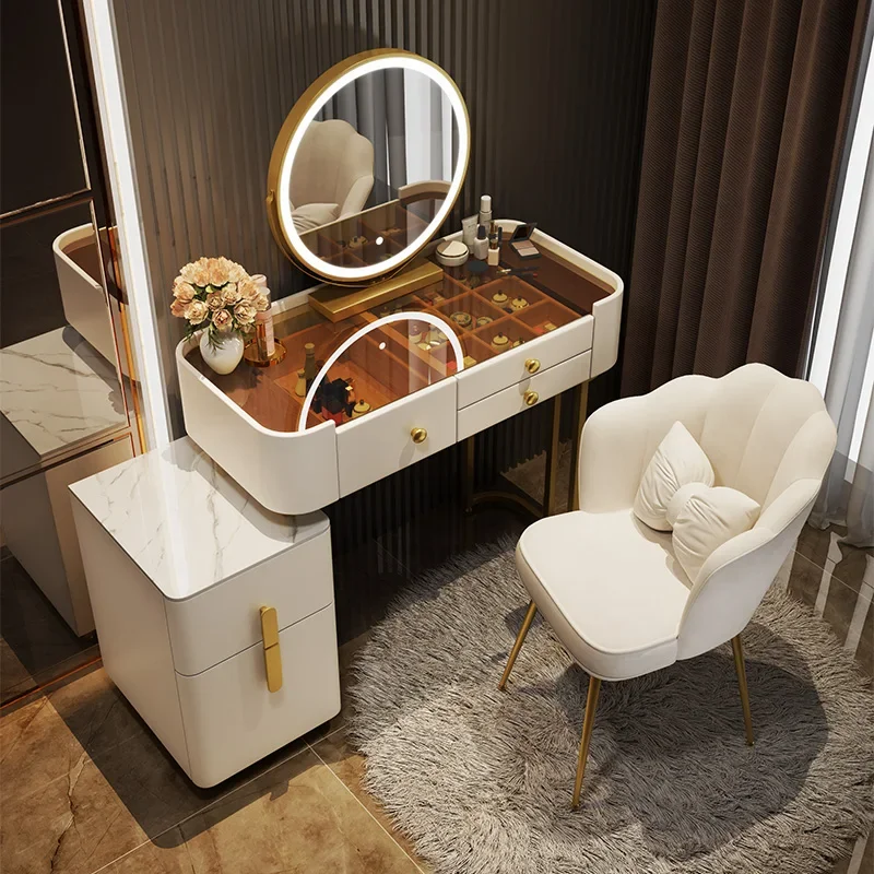 Bedroom Vanity Makeup Bedroom Vanity Makeup Toiletries Desk Furniture Pink Makeup Mirror Closet Korean Commode Home Furniture