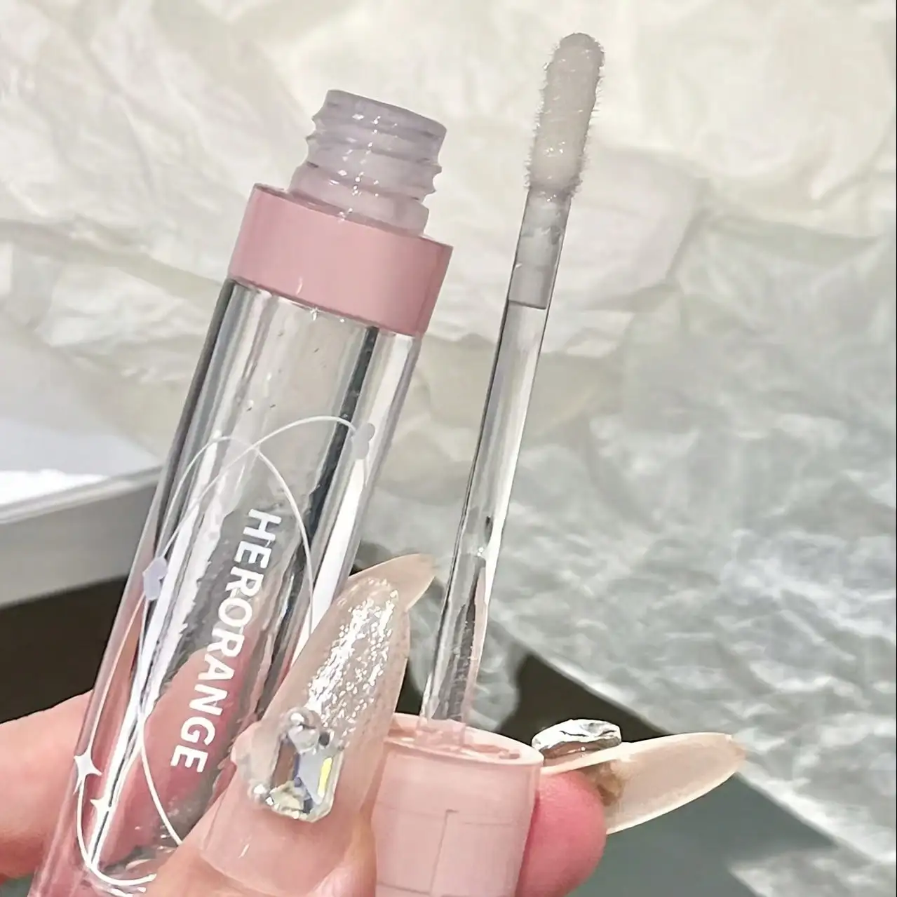 Herorange Clear Lip Oil Moisturizing Anti-Dry Fade Lip Lines Glass Lip Effect Waterproof Student Travel Daily Makeup Gift image 4