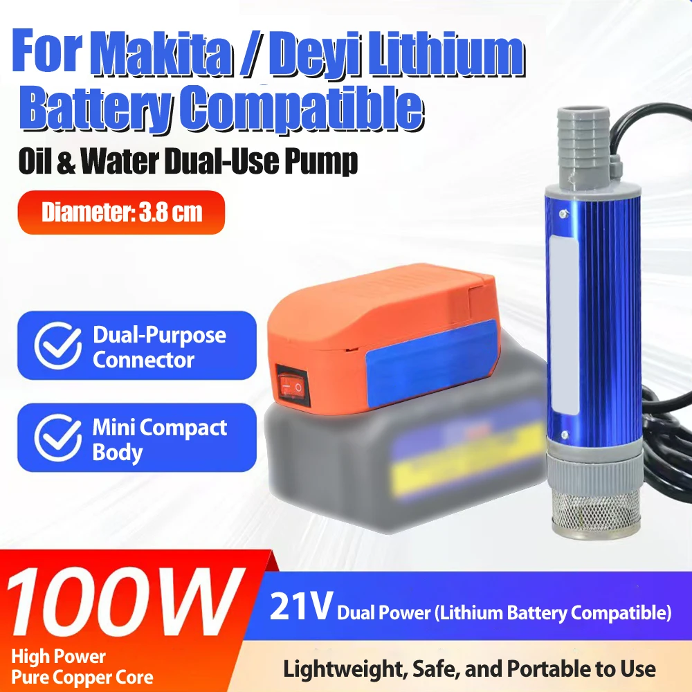 

Lithium Battery Pump For Makita 18V Battery 38mm Cordless Diesel Fuel Water Oil Transfer Pump Electric Car Pump 40-60L/min