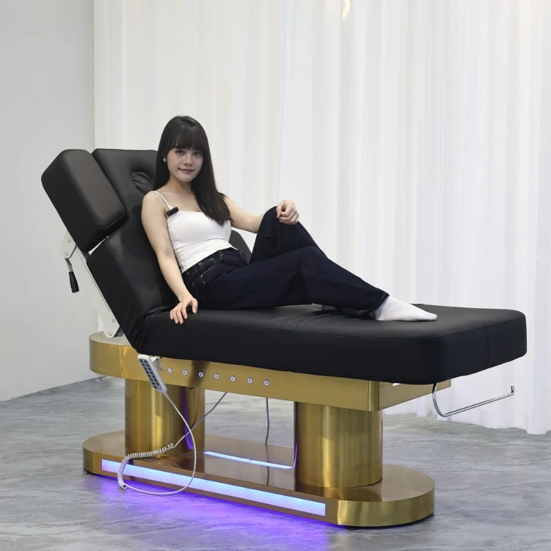 New Luxury Eyelash Bed Heating Tilting 4 Motors Salon Facial Lash Beauty Bed Spa Medical Treatment Massage Table