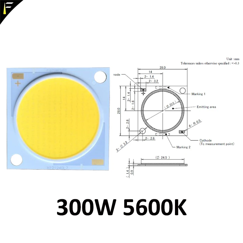 High-Brightness 300W High Color Rendering Ra97 COB Light Source for Fluorescent Light Photography Projector Light