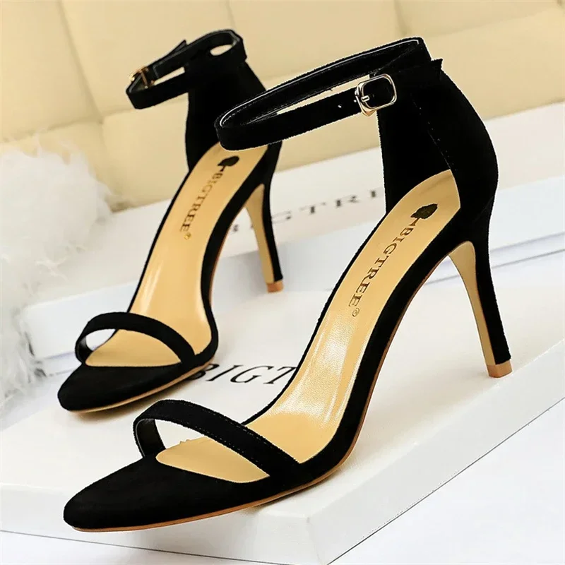 

Fashion Charming Stiletto High Heels Sandals Women Pumps Summer Wedding Party Shoes Black 8cm 11cm