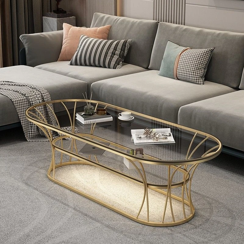 

Nordic style oval glass coffee tables exquisite esign bright light iving room Table uniquely shaped table basse home furniture